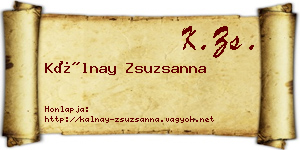 Kálnay Zsuzsanna névjegykártya