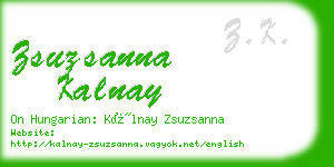 zsuzsanna kalnay business card